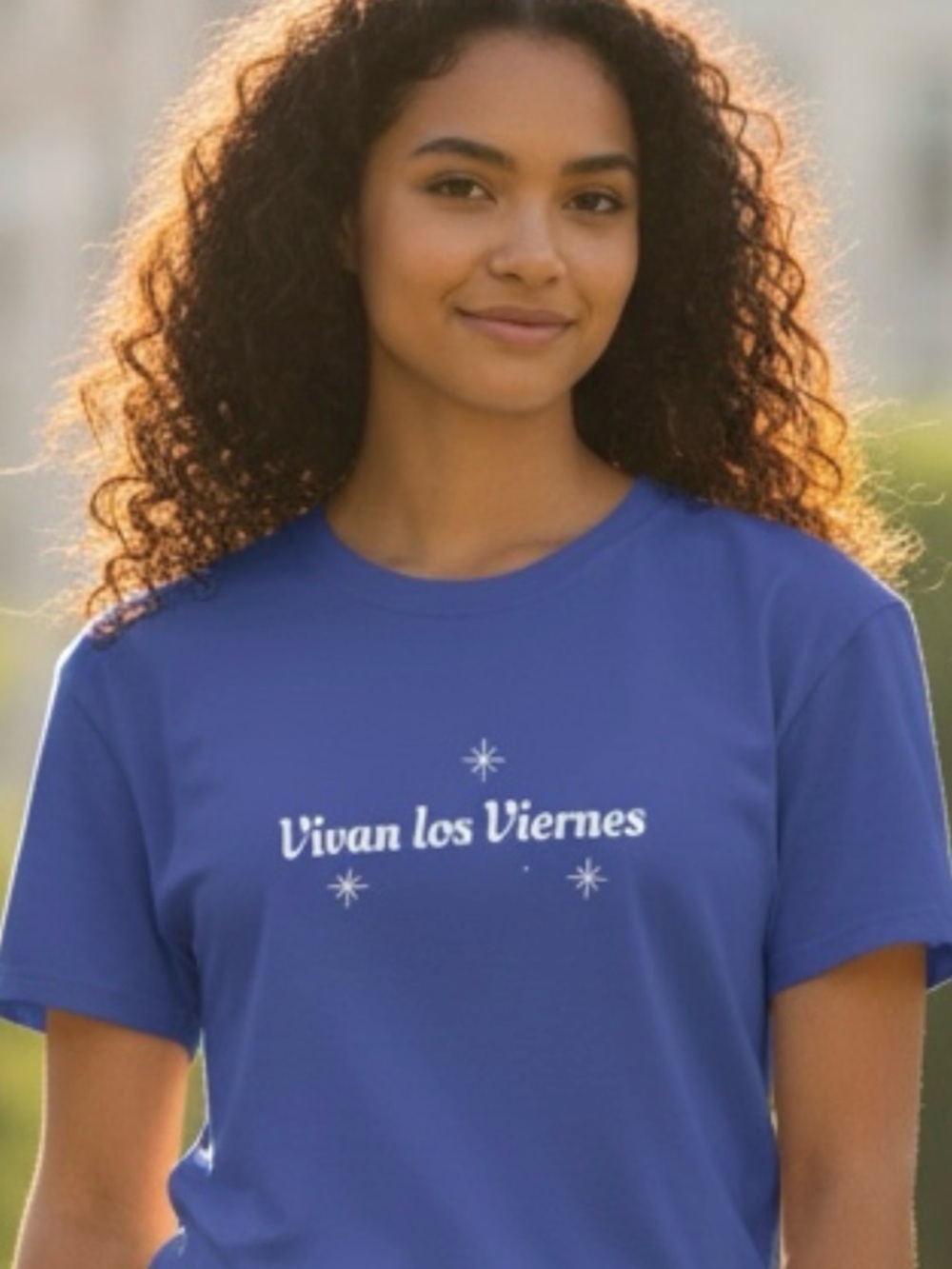 Vivan los Viernes Blue Graphic Tee - Women